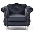 Home Square 2-Piece Furniture Set with Sofa Chaise and Chair in Black