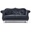 Home Square 2-Piece Furniture Set with Sofa and Loveseat in Black