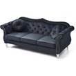 Home Square 2-Piece Furniture Set with Sofa and Chair in Black