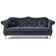 Home Square 2-Piece Furniture Set with Sofa and Chair in Black