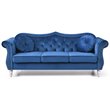 Home Square 2-Piece Furniture Set with Sofa and Chair in Navy Blue