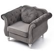 Home Square 2-Piece Furniture Set with Sofa Chaise and Chair in Dark Gray