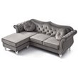 Home Square 2-Piece Furniture Set with Sofa Chaise and Chair in Dark Gray