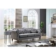 Home Square 2-Piece Furniture Set with Sofa and Chair in Dark Gray