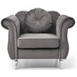 Home Square 2-Piece Furniture Set with Sofa and Chair in Dark Gray