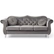 Home Square 2-Piece Furniture Set with Sofa and Chair in Dark Gray
