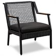 Home Square 3 Piece Garden Patio Set with Fire Table and 2 Chairs in Black