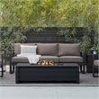 Home Square 3 Piece Garden Patio Set with Fire Table and 2 Chairs in Black