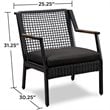 Home Square 3 Piece Garden Patio Set with Fire Table and 2 Chairs in Black