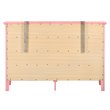 Home Square 3-Piece Set with Dresser TV Stand and 3-Drawer Nightstand in Pink