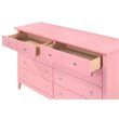 Home Square 3-Piece Set with Dresser TV Stand and 3-Drawer Nightstand in Pink