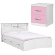 Home Square 2-Piece Set with Full Captains Bed and 2-Drawer Nightstand