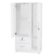 Home Square 2-Piece Set with Full Captains Bed and Wardrobe Armoire Closet