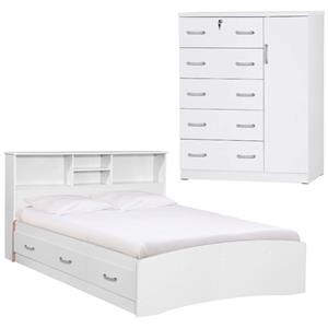 home square 2-piece set with full captains bed and tall chest wardrobe