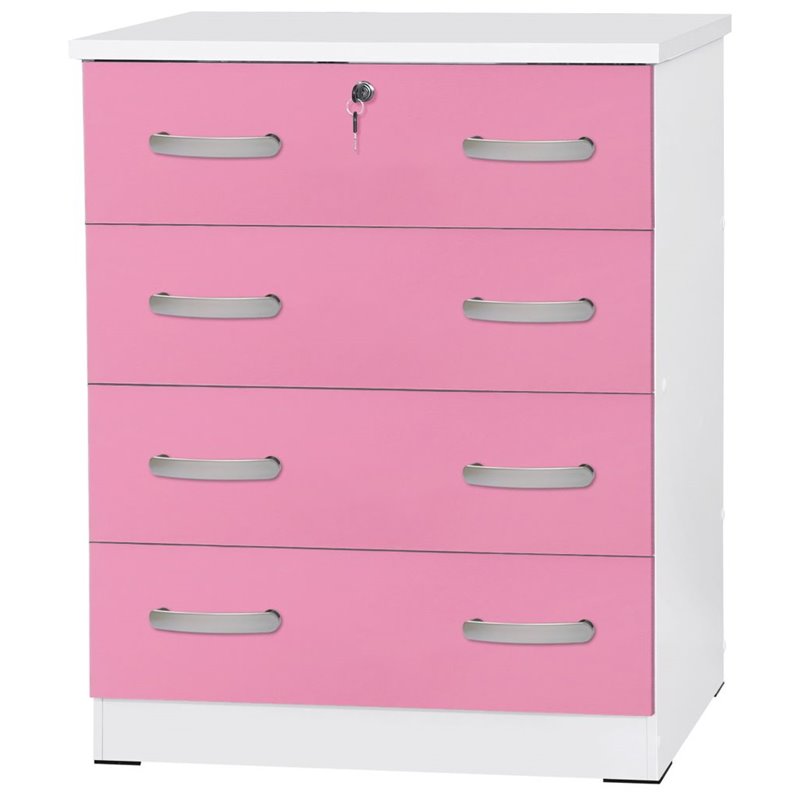 Home Square 2-Piece Set with Full Captains Bed and Dresser with Lock