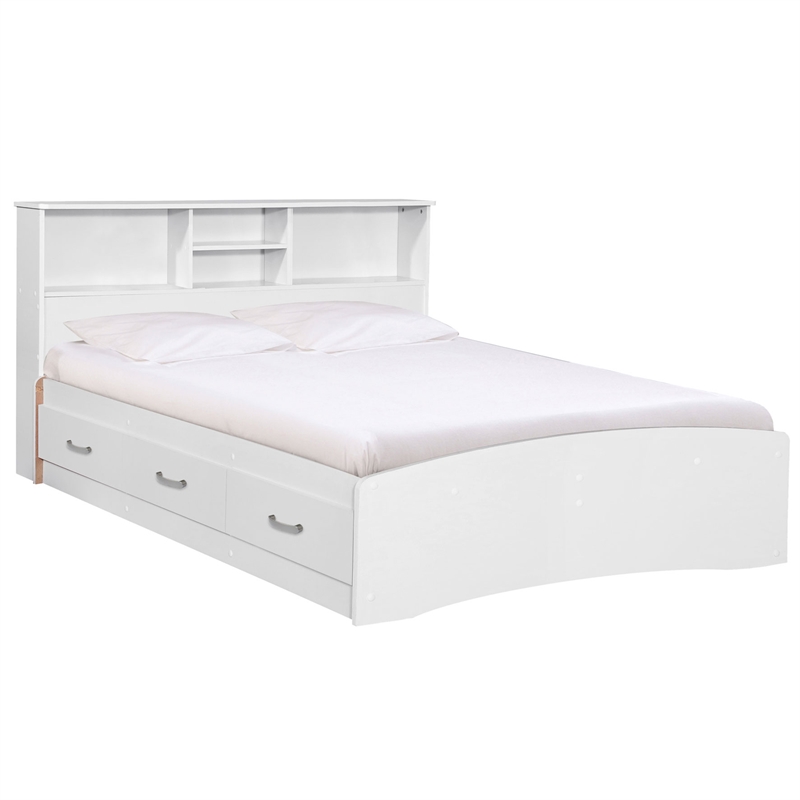 Home Square 2-Piece Set with Full Captains Bed and Dresser with Lock