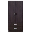 Home Square 2-Piece Set with Wardrobe Armoire and Platform Pine Twin Bed
