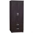 Home Square 2-Piece Set with Wardrobe Armoire and Platform Pine Twin Bed