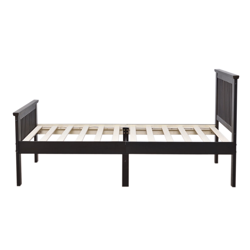 Home Square 2-Piece Set with Wardrobe Armoire and Platform Pine Twin Bed