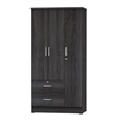 Home Square 2-Piece Set with Queen Platform Bed and Wardrobe Armoire Closet