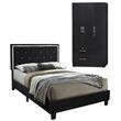 Home Square 2-Piece Set with Queen Platform Bed & Wardrobe Armoire Closet