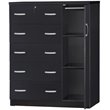 Home Square 3-Piece Set with Queen Bed Tall Chest Wardrobe 2-Drawer Nightstand