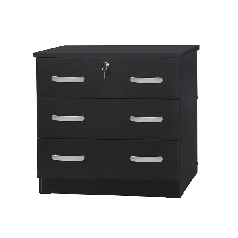Home Square 3-Piece Set with Queen Bed Chest Dresser and 2-Drawer Nightstand