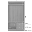 Home Square 2-Piece Set with Double Sliding Door Wardrobe & Platform Twin Bed