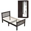 Home Square 2-Piece Set with Double Sliding Door Wardrobe & Pine Twin Bed