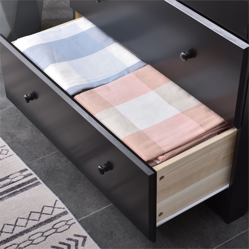 Home Square 2-Piece Set with 4-Drawer Chest Dresser and 2-Drawer Nightstand