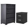 Home Square 2-Piece Set with 4-Drawer Chest Dresser and 2-Drawer Nightstand