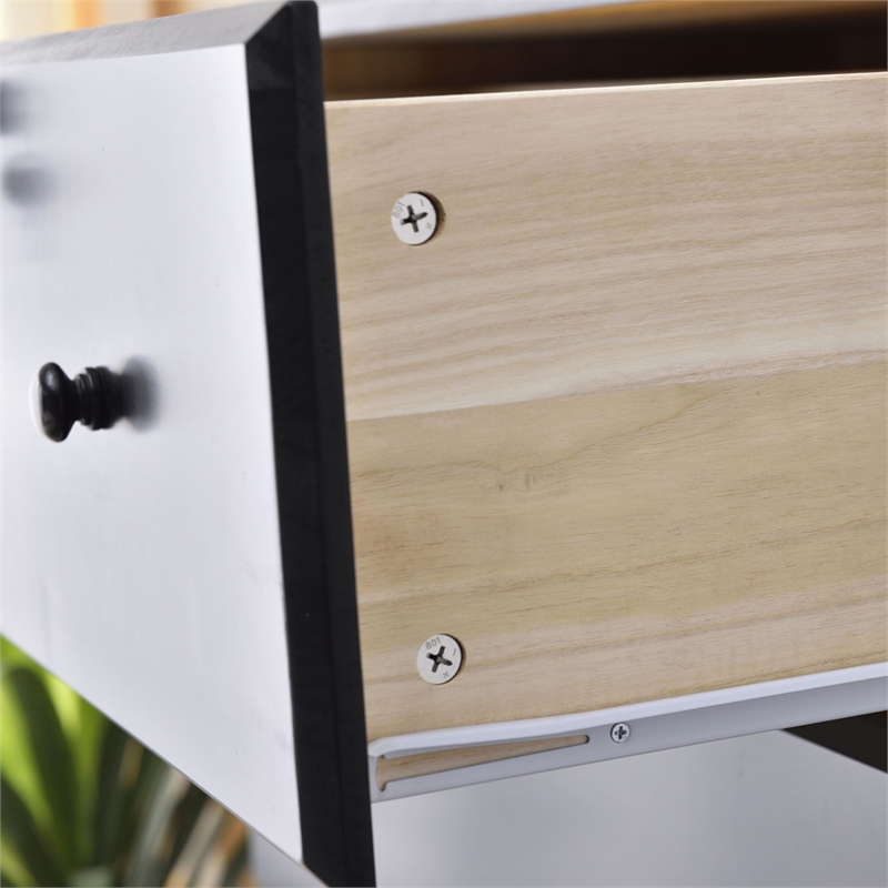 Home Square 2-Piece Set with 5-Drawer Chest Dresser and 2-Drawer Nightstand