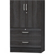 Home Square 2-Piece Set with Platform King Bed and 2-Door Wardrobe Armoire