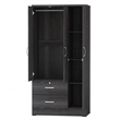 Home Square 2-Piece Set with Platform King Bed and Wardrobe Armoire Closet