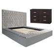 Home Square 2-Piece Set with Platform King Bed and 6-Drawer Bedroom Dresser