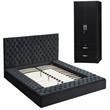 Home Square 2-Piece Set with Platform Queen Bed and 2-Door Wardrobe Armoire