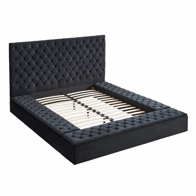 Home Square 3-Piece Set with Queen Bed Armoire Closet & 2-Drawer Nightstand