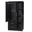 Home Square 3-Piece Set with Queen Bed Armoire Closet & 2-Drawer Nightstand
