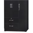 Home Square 3-Piece Set with Queen Bed Armoire Closet & 2-Drawer Nightstand
