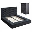 Home Square 2-Piece Set with Queen Bed & 4-Drawer Chest Dresser in Black