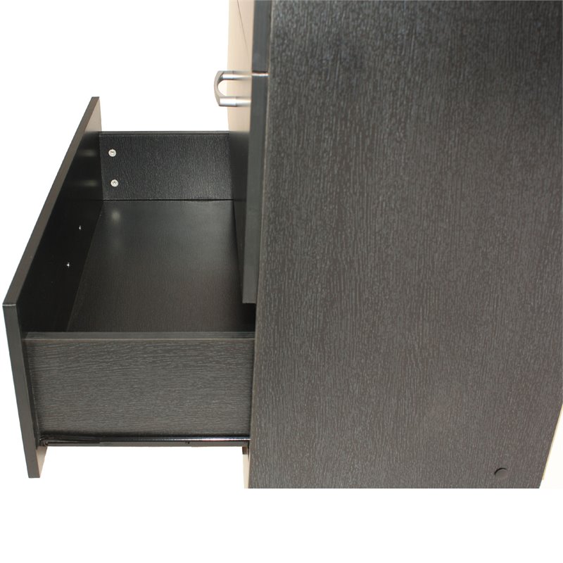 Home Square 2-Piece Set with Queen Bed & 5-Drawer Chest Bedroom Dresser in Black