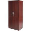 Home Square 2-Piece Set with Pine Twin Bed and Armoire Wardrobe Cabinet