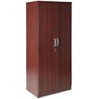 Home Square 2-Piece Set with Pine Twin Bed and Armoire Wardrobe Cabinet