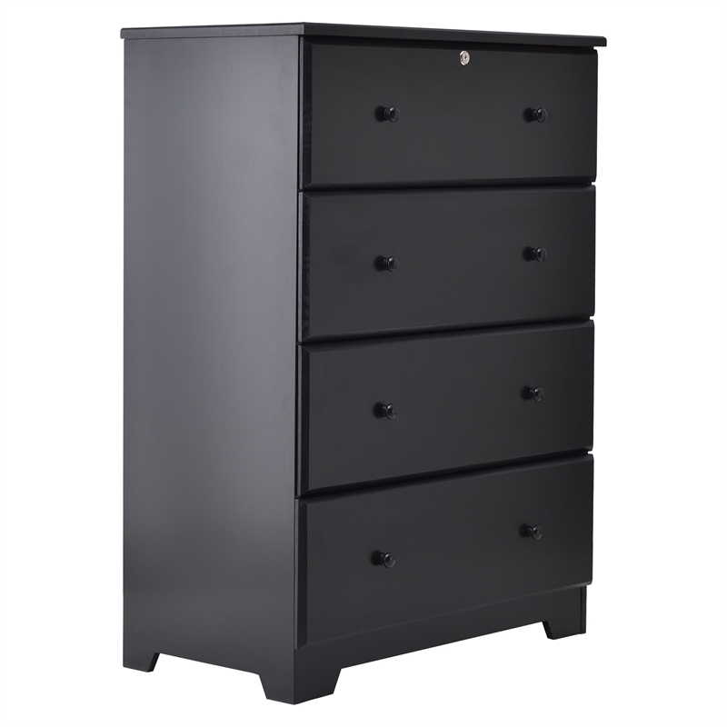 Home Square 3-Piece Set with Twin Bed 4-Drawer Chest Dresser and Nightstand