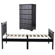 Home Square 2-Piece Set with Twin Bed & 5-Drawer Chest Dresser in Black