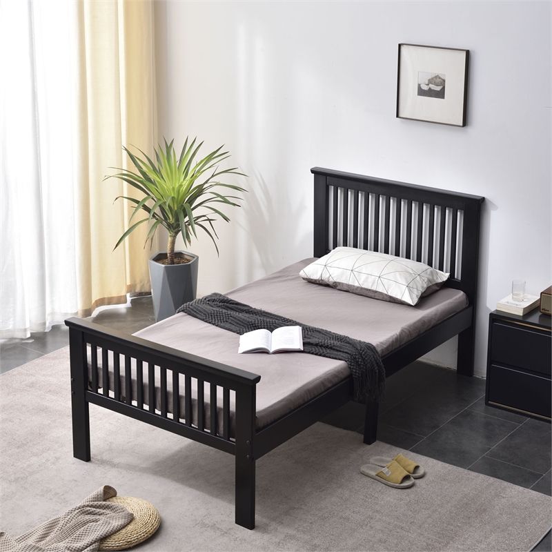 Home Square 3-Piece Set with Twin Bed 5-Drawer Tall Chest Wardrobe & Nightstand