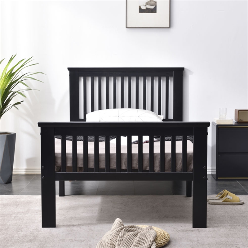 Home Square 3-Piece Set with Twin Bed 5-Drawer Tall Chest Wardrobe & Nightstand