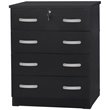 Home Square 3-Piece Set with Twin Bed Chest Dresser with Lock and Nightstand