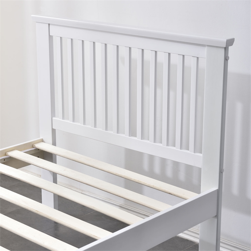 Home Square 2-Piece Set with Twin Bed 4-Drawer Chest Dresser with Lock in White