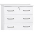 Home Square 2-Piece Set with Twin Bed 4-Drawer Chest Dresser with Lock in White